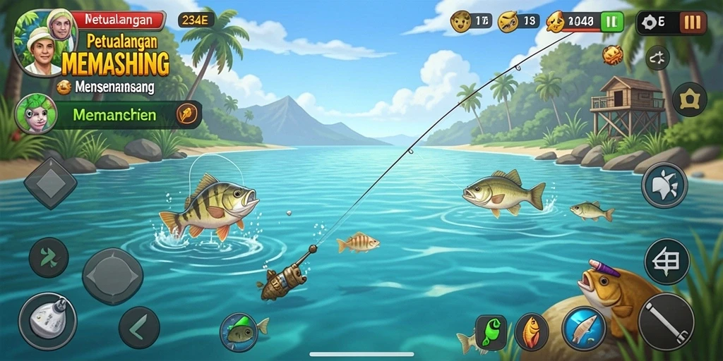 Antarmuka permainan memancing <strong>234E</strong> yang menawan dan interaktif.