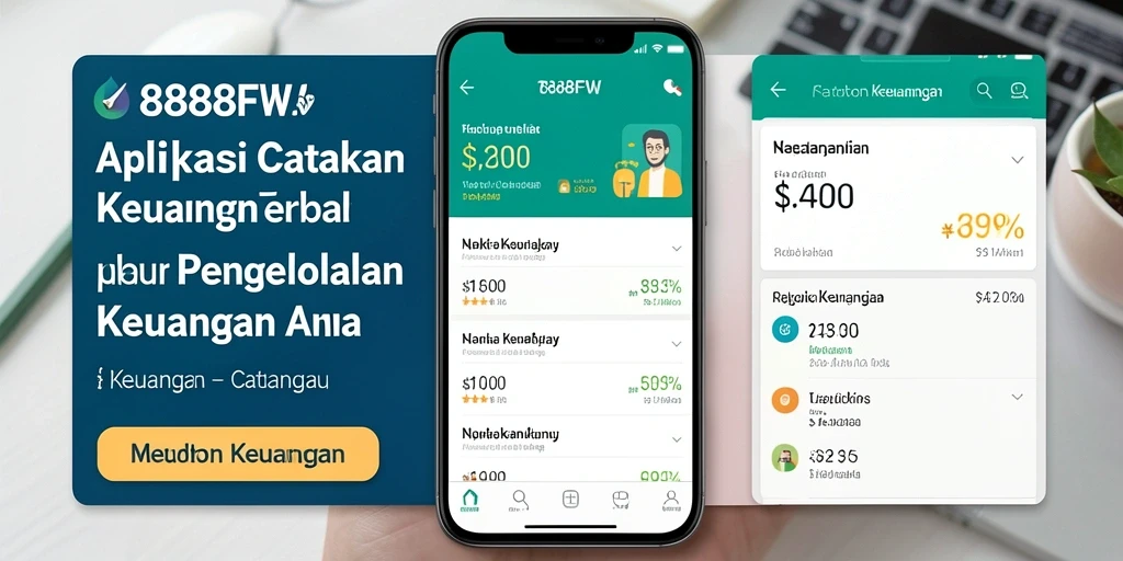 Tampilan antarmuka aplikasi Catatan Keuangan 888FW yang intuitif.