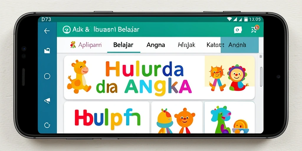 Antarmuka D73 yang interaktif dan menarik bagi anak-anak.