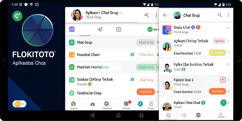 Tampilan antarmuka aplikasi Chat Grup FLOKITOTO yang interaktif dan menarik.