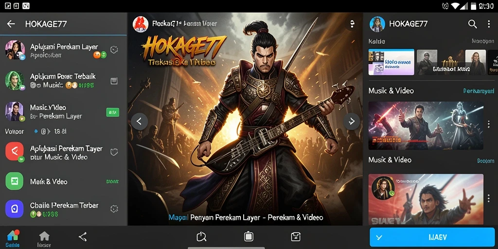 Antarmuka HOKAGE77 yang mudah digunakan untuk merekam layar.