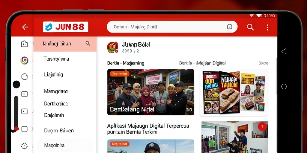 Tampilan antarmuka aplikasi JUN88 yang modern dan informatif.