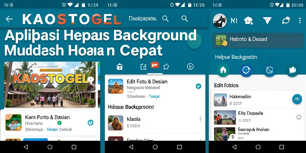 Antarmuka aplikasi KAOSTOGEL saat menghapus background gambar.