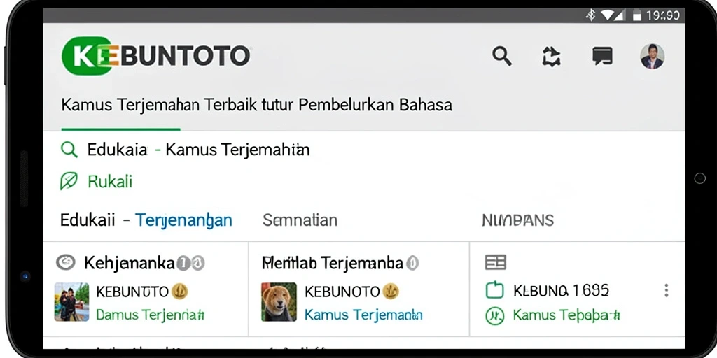 Tampilan utama KEBUNTOTO dengan fitur terjemahan yang mudah digunakan.