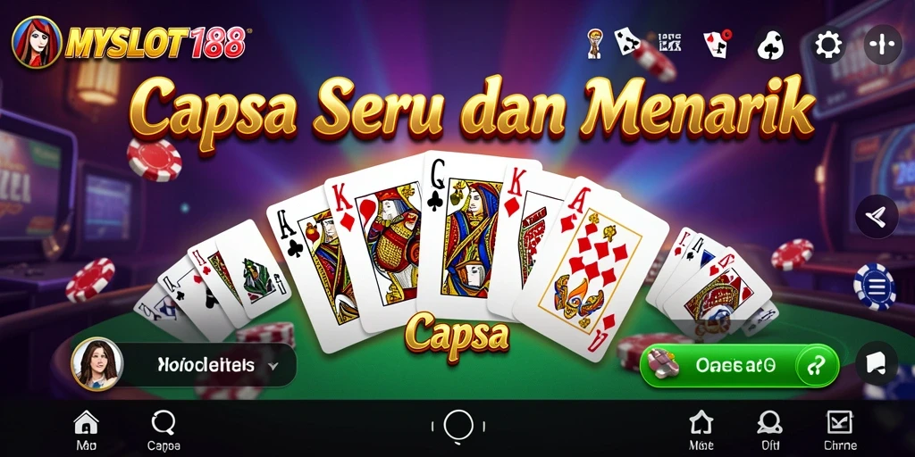 Tampilan antarmuka MYSLOT188 dalam permainan Capsa yang menawan.