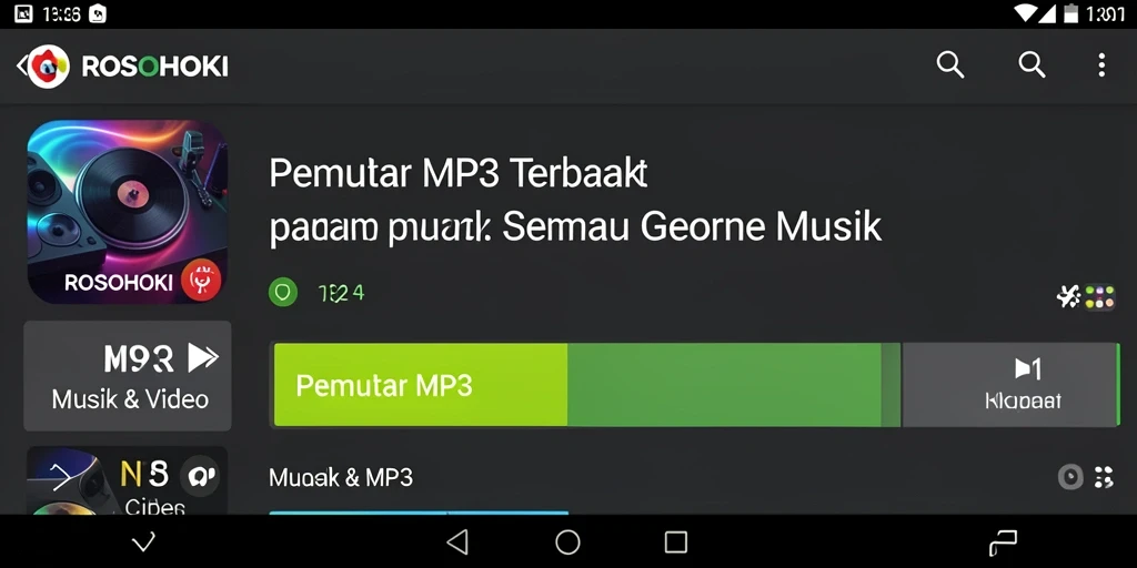 Antarmuka ROSOHOKI yang sederhana dan elegan untuk memutar MP3.